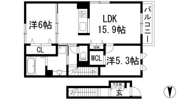 クラーラハウスの物件間取画像